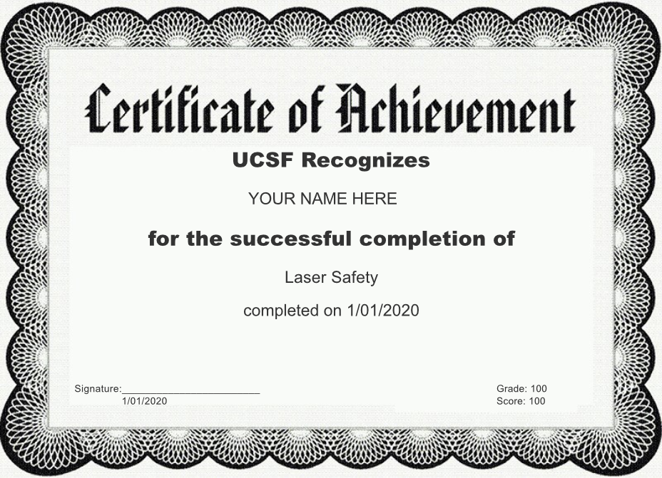 Mock Certificate